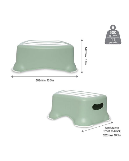 My Carry Potty Sage Green My Little Potty Seat with Step Stool-15M+