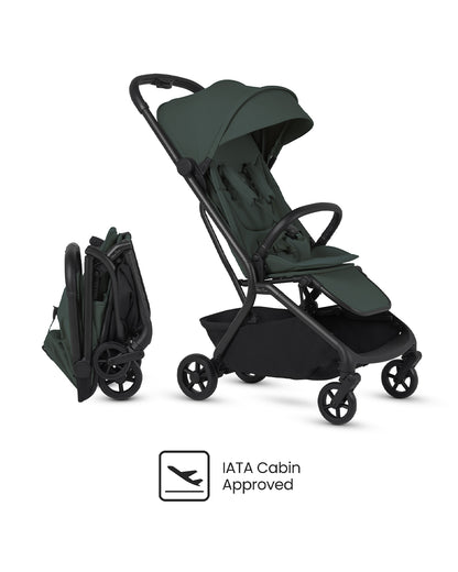 Silver Cross Nia-World's First & Only Cabin Approved Stroller in Both Stroller & Carry Cot Mode-One Hand Fold-Flat Reclining Seat-Travel System Compatible-2 Years Warranty-For 0 to 4Y (Upto 22 kg)-Conifer