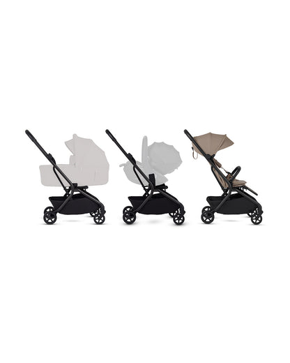 Silver Cross Nia-World's First & Only Cabin Approved Stroller in Both Stroller & Carry Cot Mode-One Hand Fold-Flat Reclining Seat-Travel System Compatible-2 Years Warranty-For 0 to 4Y (Upto 22 kg)-Champagne