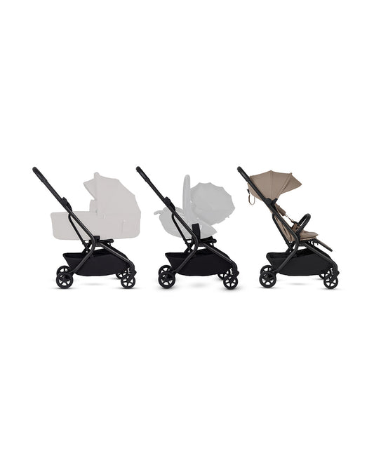 Silver Cross Nia-World's First & Only Cabin Approved Stroller in Both Stroller & Carry Cot Mode-One Hand Fold-Flat Reclining Seat-Travel System Compatible-2 Years Warranty-For 0 to 4Y (Upto 22 kg)-Champagne