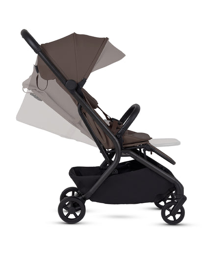 Silver Cross Nia-World's First & Only Cabin Approved Stroller in Both Stroller & Carry Cot Mode-One Hand Fold-Flat Reclining Seat-Travel System Compatible-2 Years Warranty-For 0 to 4Y (Upto 22 kg)-Chocolate