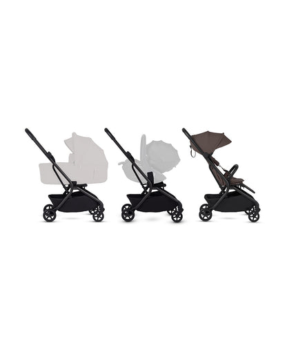 Silver Cross Nia-World's First & Only Cabin Approved Stroller in Both Stroller & Carry Cot Mode-One Hand Fold-Flat Reclining Seat-Travel System Compatible-2 Years Warranty-For 0 to 4Y (Upto 22 kg)-Chocolate