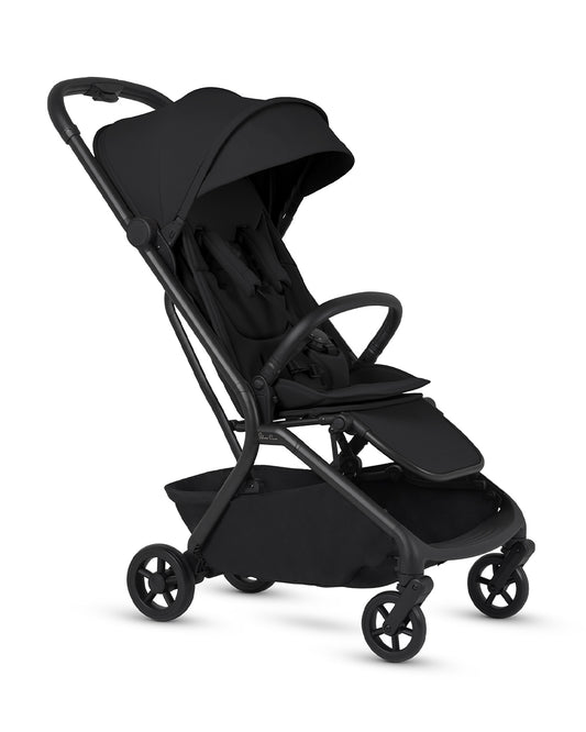 Silver Cross Nia-World's First & Only Cabin Approved Stroller in Both Stroller & Carry Cot Mode-One Hand Fold-Flat Reclining Seat-Travel System Compatible-2 Years Warranty-For 0 to 4Y (Upto 22 kg)-Onyx