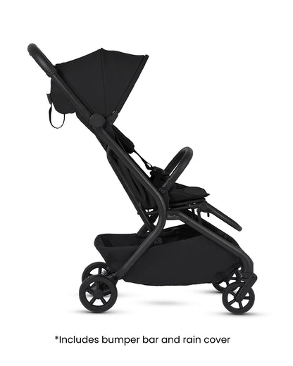 Silver Cross Nia-World's First & Only Cabin Approved Stroller in Both Stroller & Carry Cot Mode-One Hand Fold-Flat Reclining Seat-Travel System Compatible-2 Years Warranty-For 0 to 4Y (Upto 22 kg)-Onyx
