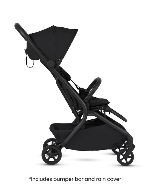 Silver Cross Nia-World's First & Only Cabin Approved Stroller in Both Stroller & Carry Cot Mode-One Hand Fold-Flat Reclining Seat-Travel System Compatible-2 Years Warranty-For 0 to 4Y (Upto 22 kg)-Onyx