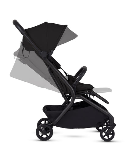 Silver Cross Nia-World's First & Only Cabin Approved Stroller in Both Stroller & Carry Cot Mode-One Hand Fold-Flat Reclining Seat-Travel System Compatible-2 Years Warranty-For 0 to 4Y (Upto 22 kg)-Onyx