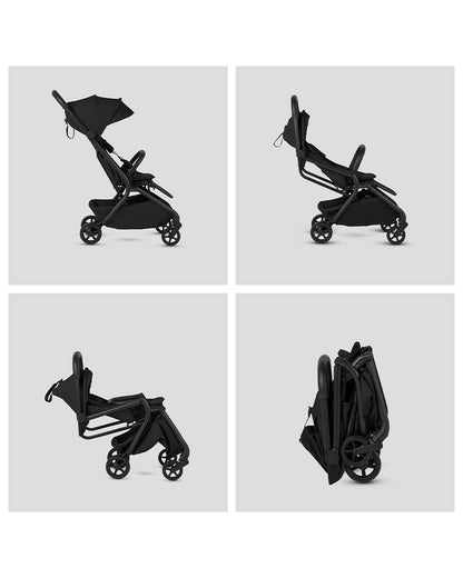 Silver Cross Nia-World's First & Only Cabin Approved Stroller in Both Stroller & Carry Cot Mode-One Hand Fold-Flat Reclining Seat-Travel System Compatible-2 Years Warranty-For 0 to 4Y (Upto 22 kg)-Onyx