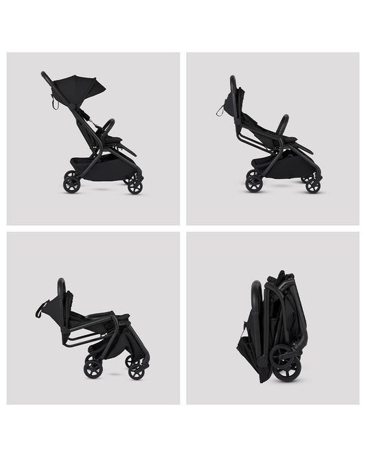 Silver Cross Nia-World's First & Only Cabin Approved Stroller in Both Stroller & Carry Cot Mode-One Hand Fold-Flat Reclining Seat-Travel System Compatible-2 Years Warranty-For 0 to 4Y (Upto 22 kg)-Onyx
