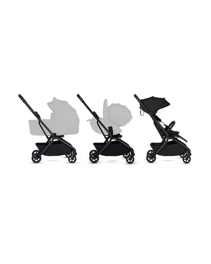 Silver Cross Nia-World's First & Only Cabin Approved Stroller in Both Stroller & Carry Cot Mode-One Hand Fold-Flat Reclining Seat-Travel System Compatible-2 Years Warranty-For 0 to 4Y (Upto 22 kg)-Onyx