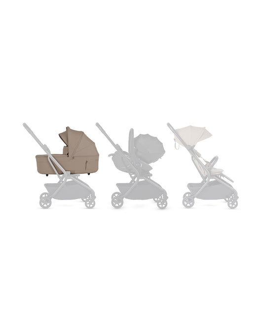 Silver Cross Nia-World's First & Only Cabin Approved Stroller & Carry Cot Travel System-Champagne