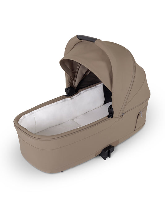 Silver Cross Nia-World's First & Only Cabin Approved Carry Cot (When Attached To Stroller)-Folds With the Stroller-No Adapters Required-Extendable & UPF 50+ Canopy-For 0 to 6M (Upto 9 kg)-Champagne