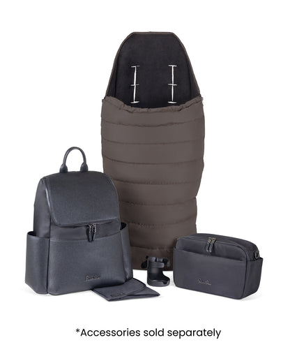 Silver Cross Nia-World's First & Only Cabin Approved Carry Cot (When Attached To Stroller)-Folds With the Stroller-No Adapters Required-Extendable & UPF 50+ Canopy-For 0 to 6M (Upto 9 kg)-Chocolate