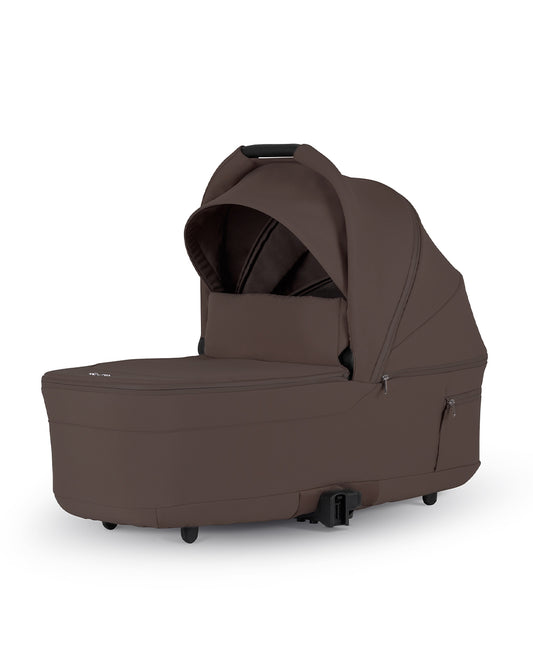 Silver Cross Nia-World's First & Only Cabin Approved Carry Cot (When Attached To Stroller)-Folds With the Stroller-No Adapters Required-Extendable & UPF 50+ Canopy-For 0 to 6M (Upto 9 kg)-Chocolate