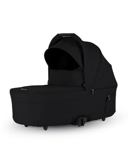 Silver Cross Nia-World's First & Only Cabin Approved Carry Cot (When Attached To Stroller)-Folds With the Stroller-No Adapters Required-Extendable & UPF 50+ Canopy-For 0 to 6M (Upto 9 kg)-Onyx