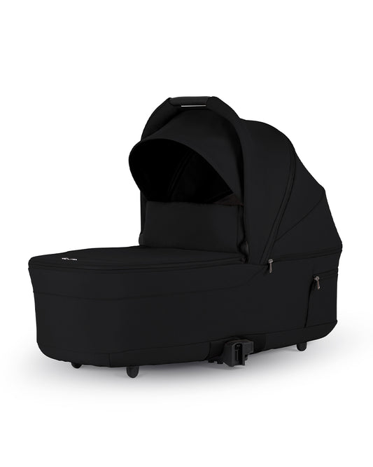Silver Cross Nia-World's First & Only Cabin Approved Carry Cot (When Attached To Stroller)-Folds With the Stroller-No Adapters Required-Extendable & UPF 50+ Canopy-For 0 to 6M (Upto 9 kg)-Onyx