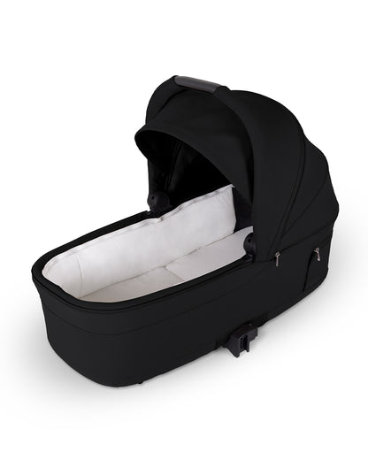 Silver Cross Nia-World's First & Only Cabin Approved Carry Cot (When Attached To Stroller)-Folds With the Stroller-No Adapters Required-Extendable & UPF 50+ Canopy-For 0 to 6M (Upto 9 kg)-Onyx