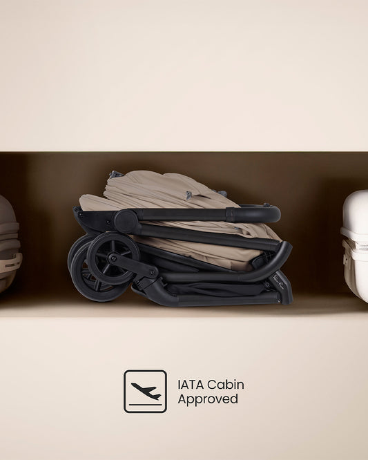 Silver Cross Nia-World's First & Only Cabin Approved Stroller & Carry Cot Travel System-Champagne