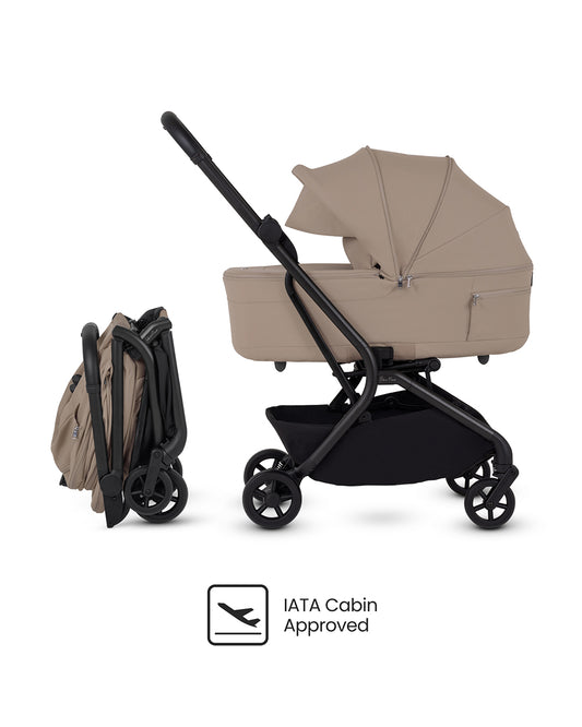 Silver Cross Nia-World's First & Only Cabin Approved Stroller & Carry Cot Travel System-Champagne
