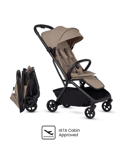 Silver Cross Nia-World's First & Only Cabin Approved Stroller & Carry Cot Travel System-Champagne