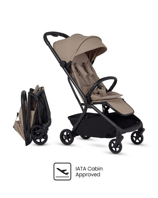 Silver Cross Nia-World's First & Only Cabin Approved Stroller & Carry Cot Travel System-Champagne
