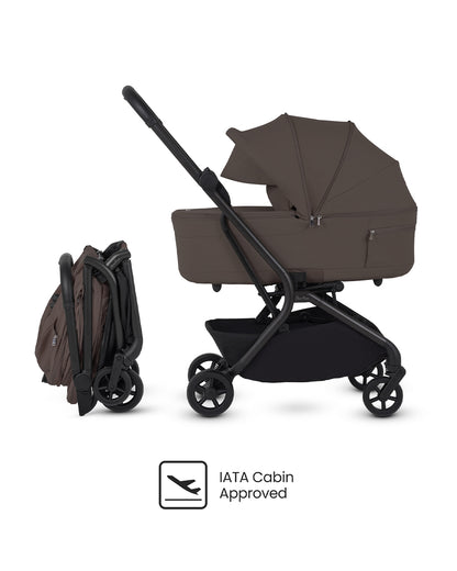 Silver Cross Nia-World's First & Only Cabin Approved Stroller & Carry Cot Travel System-Chocolate