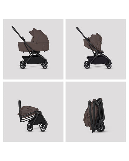 Silver Cross Nia-World's First & Only Cabin Approved Stroller & Carry Cot Travel System-Chocolate