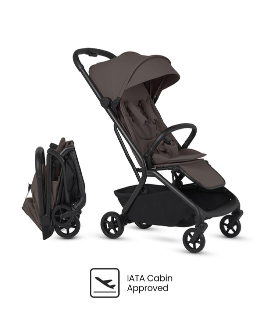 Silver Cross Nia-World's First & Only Cabin Approved Stroller & Carry Cot Travel System-Chocolate