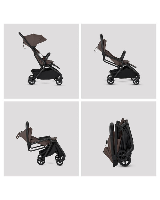 Silver Cross Nia-World's First & Only Cabin Approved Stroller & Carry Cot Travel System-Chocolate