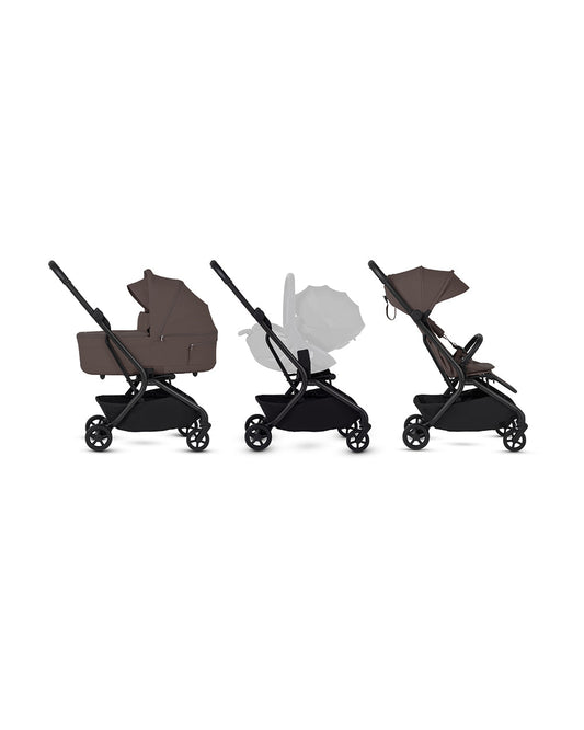 Silver Cross Nia-World's First & Only Cabin Approved Stroller & Carry Cot Travel System-Chocolate