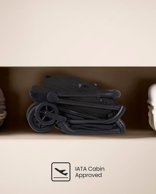 Silver Cross Nia-World's First & Only Cabin Approved Stroller & Carry Cot Travel System-Onyx