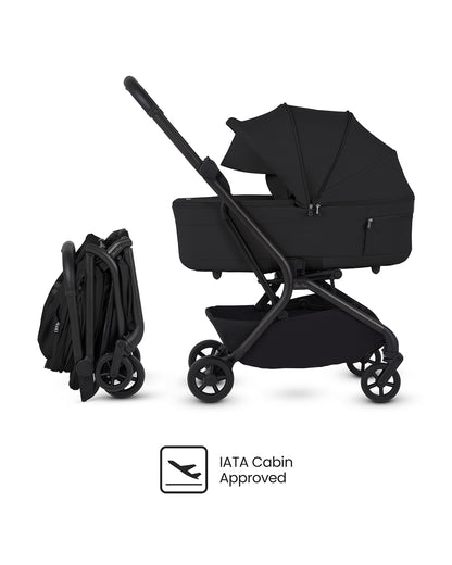Silver Cross Nia-World's First & Only Cabin Approved Stroller & Carry Cot Travel System-Onyx