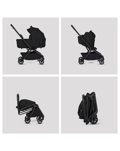 Silver Cross Nia-World's First & Only Cabin Approved Stroller & Carry Cot Travel System-Onyx