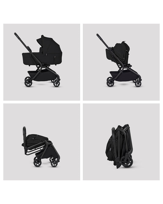 Silver Cross Nia-World's First & Only Cabin Approved Stroller & Carry Cot Travel System-Onyx