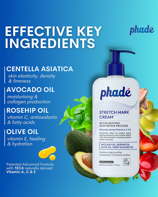 Phade Stretch Marks Cream-With Avocado & Almond Oil-For Pregnancy