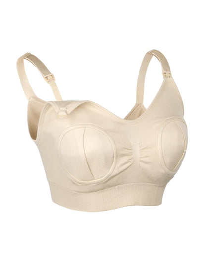 Haakaa Hands-Free Pumping & Nursing Bra-Soft and wireless-Front Clasps-Full Coverage-Black