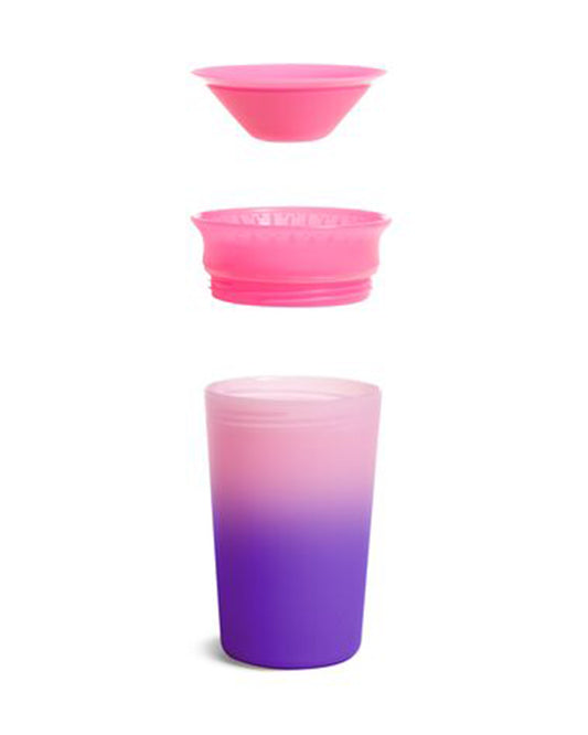 Munchkin Miracle 360 Degree Color Changing Cup-Pink & Purple-Auto Flow Stop-For Infants