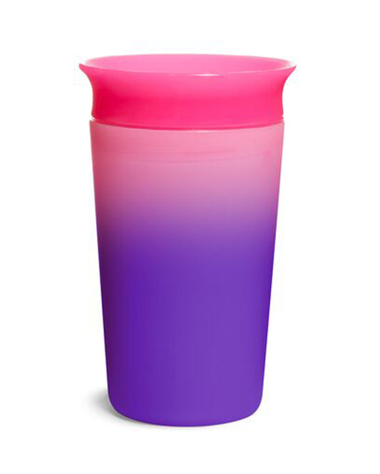 Munchkin Miracle 360 Degree Color Changing Cup-Pink & Purple-Auto Flow Stop-For Infants