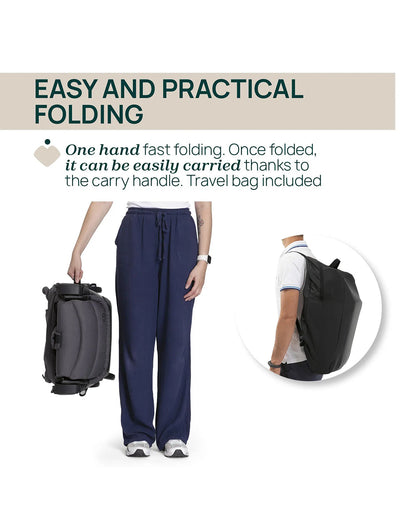Chicco Aero We Cabin Friendly Stroller-One Hand Fold-Flat Reclining Seat-Includes Rain Cover & Travel Bag-For 0 to 4Y (Upto 22 kg)-Ebony