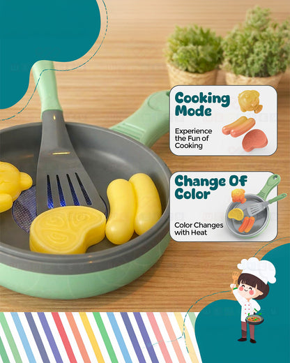 Wembley Mini Chef's Corner Electric Pan-Pretend & Play Toy-With LED Light, Sizzle Sound & 3 Simulated Color Changing Foods-Encourage Imaginative Play-36M+
