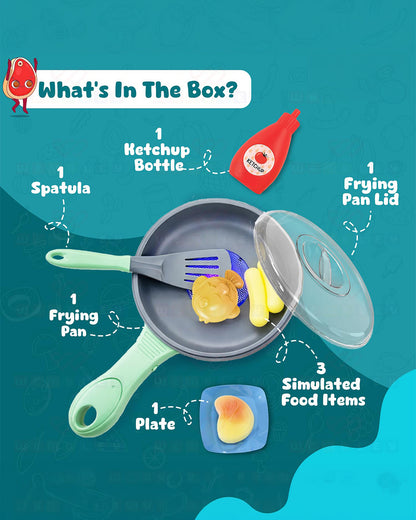 Wembley Mini Chef's Corner Electric Pan-Pretend & Play Toy-With LED Light, Sizzle Sound & 3 Simulated Color Changing Foods-Encourage Imaginative Play-36M+