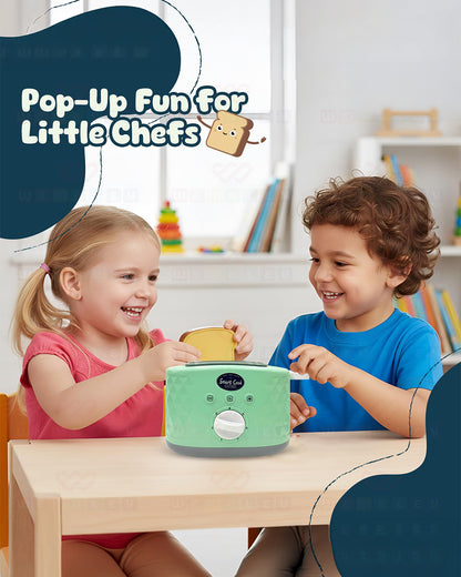 Wembley Mini Chef’s Corner Toaster-Pretend & Play Toy-with Timer & 2 Simulated Breads-Encourage Imaginative Play-36M+