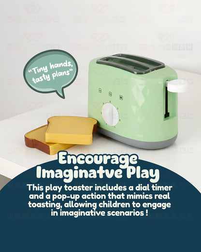 Wembley Mini Chef’s Corner Toaster-Pretend & Play Toy-with Timer & 2 Simulated Breads-Encourage Imaginative Play-36M+