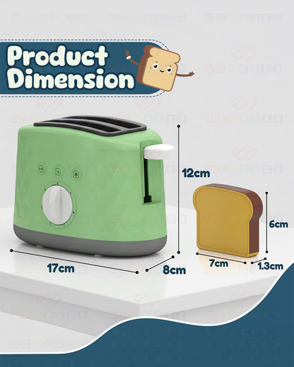 Wembley Mini Chef’s Corner Toaster-Pretend & Play Toy-with Timer & 2 Simulated Breads-Encourage Imaginative Play-36M+