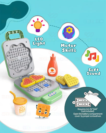 Wembley Mini Chef's Corner Waffle Maker-Pretend & Play Toy-with Light, Sound & Color Changing Waffles-Encourage Imaginative Play-36M+
