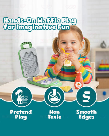 Wembley Mini Chef's Corner Waffle Maker-Pretend & Play Toy-with Light, Sound & Color Changing Waffles-Encourage Imaginative Play-36M+
