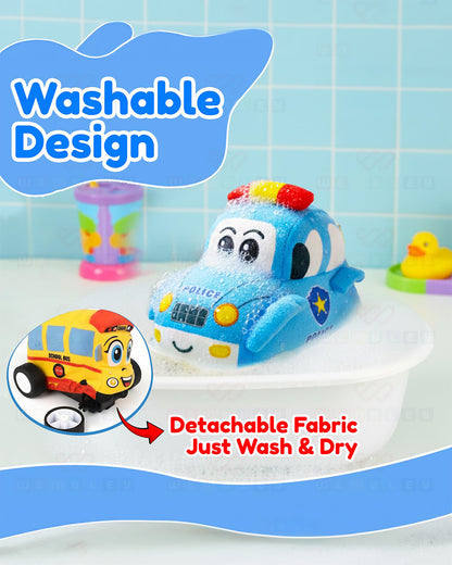 Wembley Police Car Plush Remote Control Car With Music-Vehicle Toy-Battery Operated RC Car with 2.4GHz Remote-Detachable & Washable Fabric-24M+