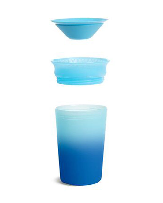 Munchkin Miracle 360 Degree Color Changing Cup-Blue-Auto Flow Stop-For Infants