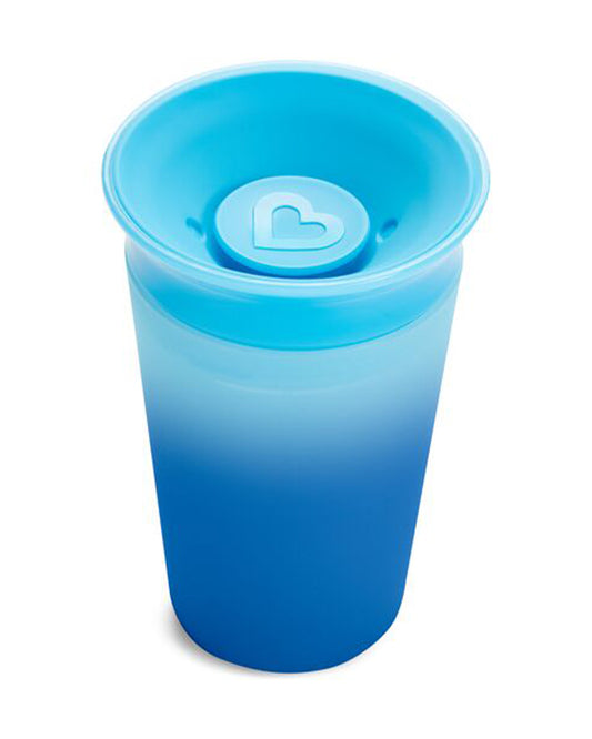 Munchkin Miracle 360 Degree Color Changing Cup-Blue-Auto Flow Stop-For Infants