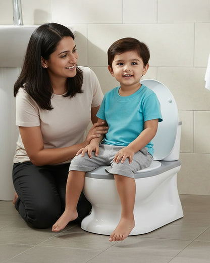 nuluv Baby Potty Seat-with Flush Sound Removable Bowl & Built-in Toilet Paper Holder-12M+-Grey