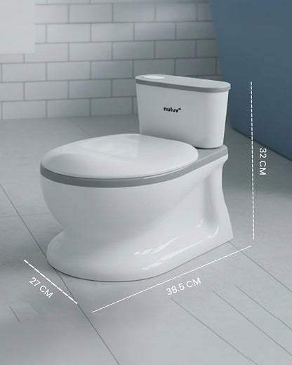 nuluv Baby Potty Seat-with Flush Sound Removable Bowl & Built-in Toilet Paper Holder-12M+-Grey